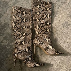 Kimari Steve Madden tall snakeskin boots